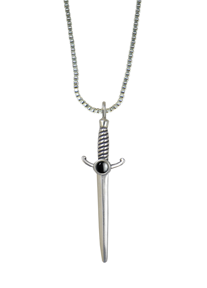 Sterling Silver Athena's Sword Pendant With Hematite